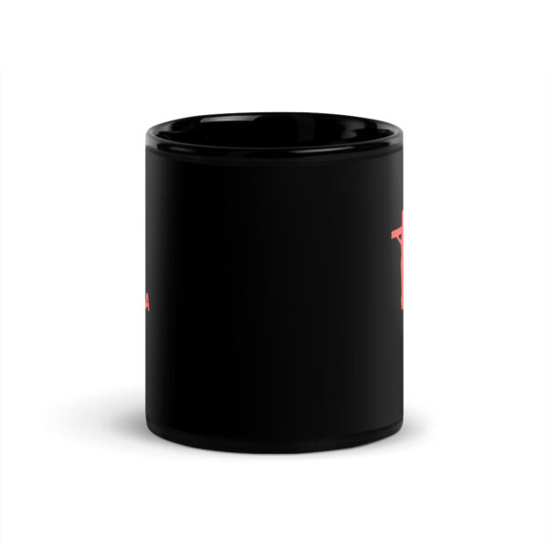 "Con Vaya Dios" Black Glossy Mug - Image 3