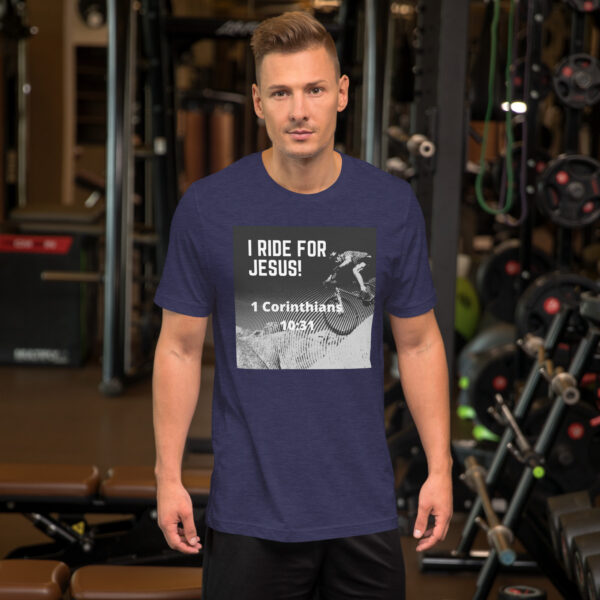 Men's "1 Cor 10:31 Mountain Bike" Tee - Image 12
