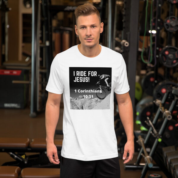 Men's "1 Cor 10:31 Mountain Bike" Tee - Image 15